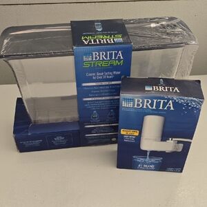 Brita Water Filter Pitcher and Faucet Filter in Blue and White